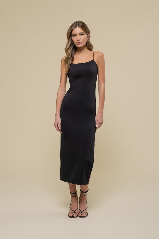 Bodycon Side Slit Midi Dress