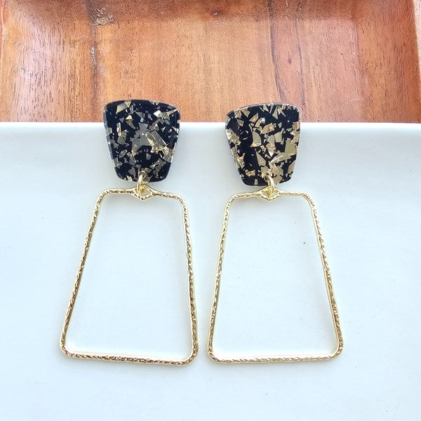 Ariana Earrings - Black Gold Flake