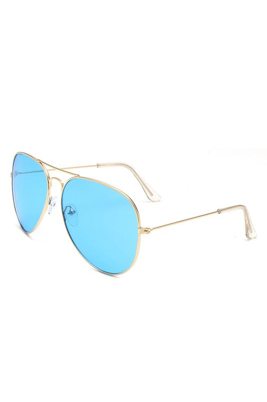 Classic Bar Pilot Tinted Aviator Sunglasses